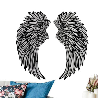 Luminous Halo Wings: 3D Illuminated Metal Wall Art