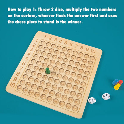 Wooden Montessori Multiplication Board Game