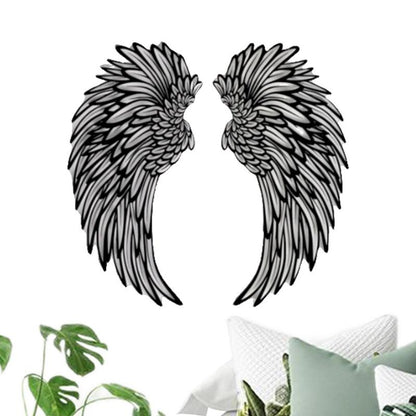 Luminous Halo Wings: 3D Illuminated Metal Wall Art